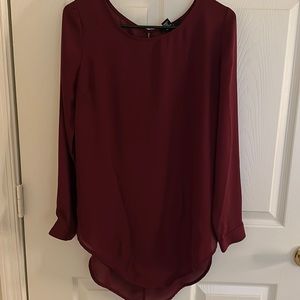 Burgundy long sleeve top